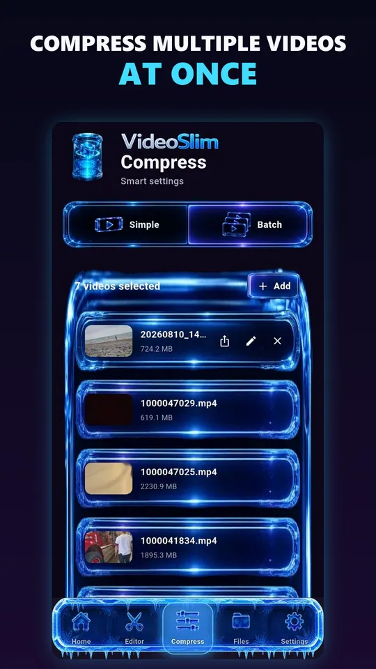 Compress several videos in one Batch