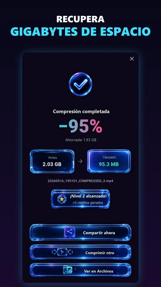 Comprueba cuánto espacio recuperaste
