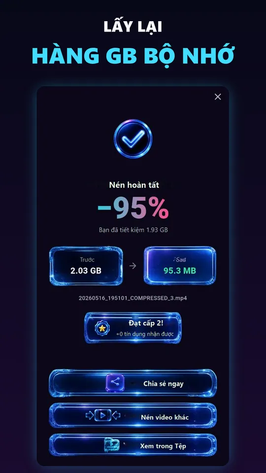 Xem dung lượng thực sự đã lấy lại