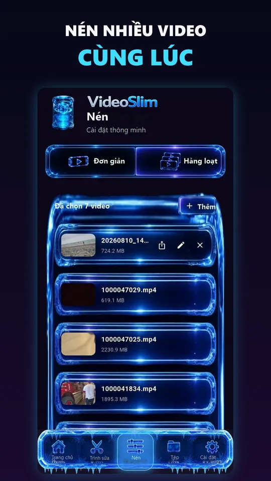 Nén nhiều video trong một Lô